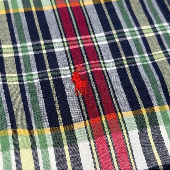 Ralph Lauren Boy’s Red and Green Casual Cotton Button Down Shirt Large - Picture 6 of 13